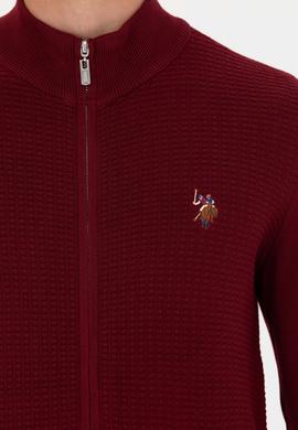 Erkek Bordo Basic Triko Hırka - 50268938033