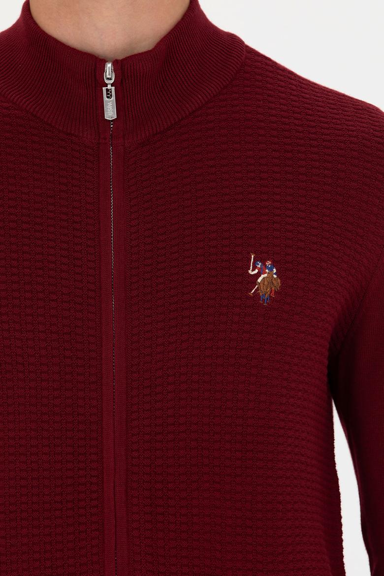 Erkek Bordo Basic Triko Hırka - 50268938033