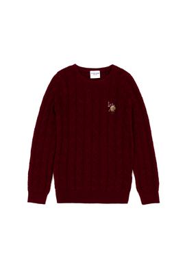 Erkek Çocuk Bordo Basic Bisiklet Yaka Kazak - 50269032016