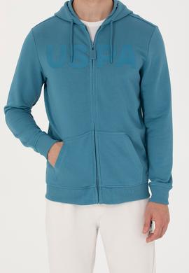 Erkek Petrol Örme Hırka - 50269394059