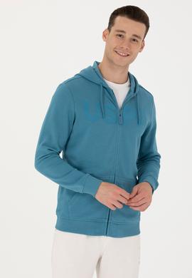 Erkek Petrol Örme Hırka - 50269394059