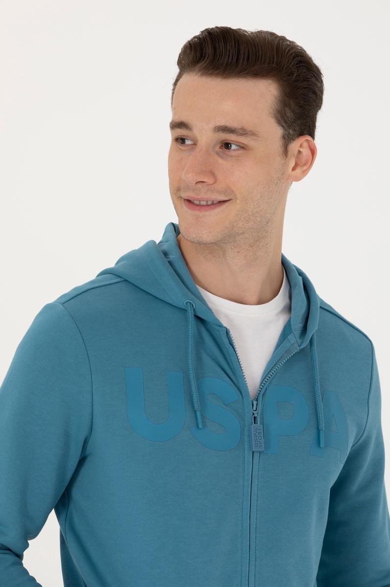 Erkek Petrol Örme Hırka