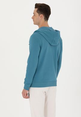 Erkek Petrol Örme Hırka - 50269394059