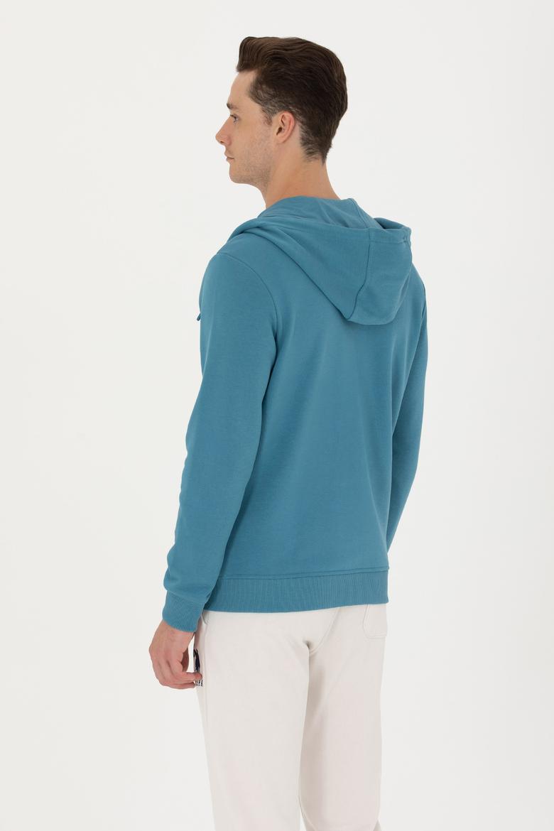 Erkek Petrol Örme Hırka - 50269394059