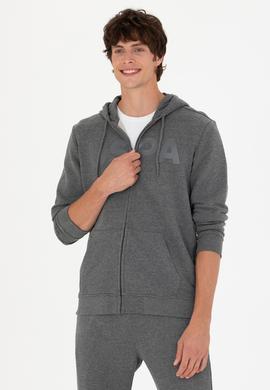 Erkek Antrasit Melanj Örme Hırka - 50269394029