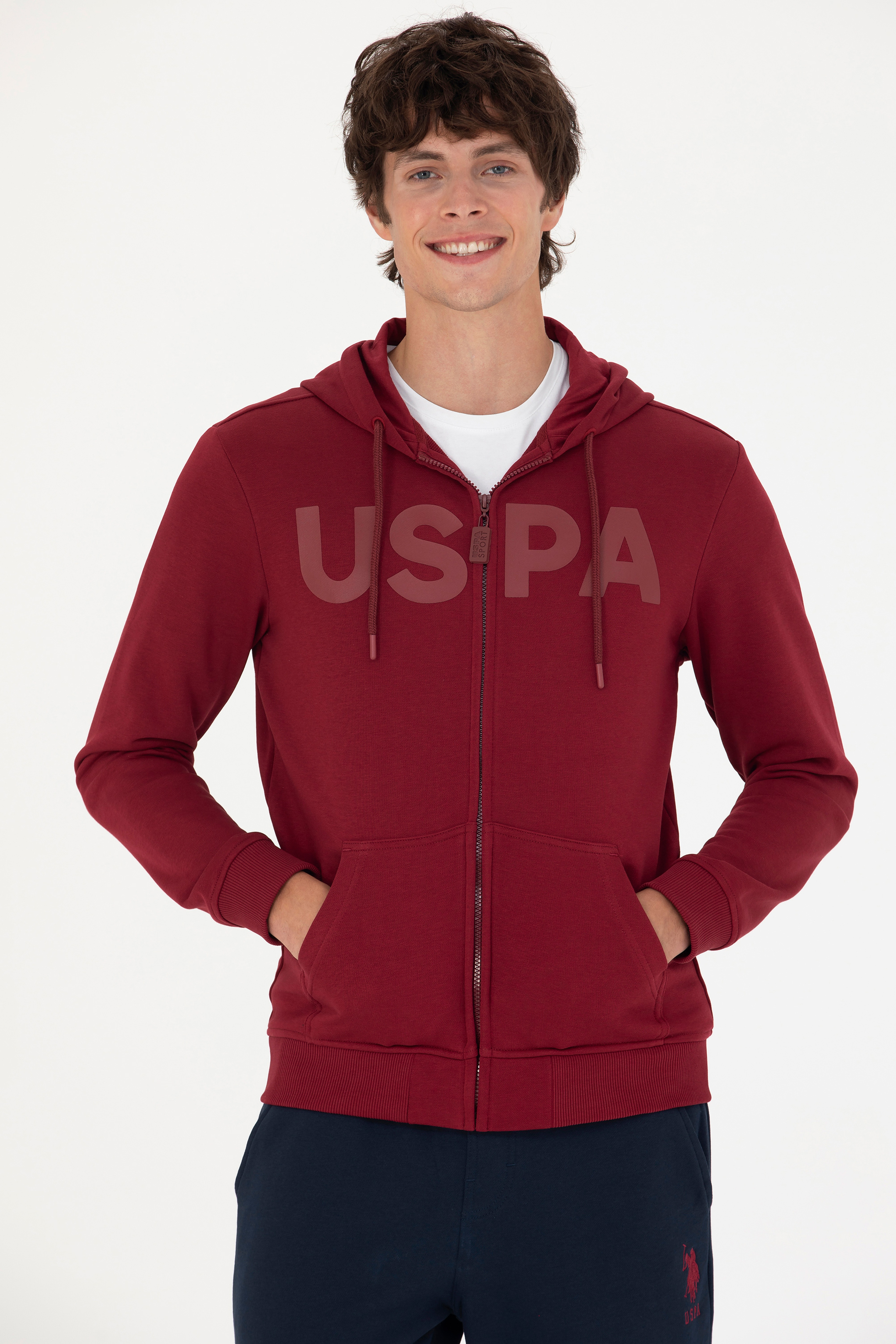 Erkek Bordo Örme Hırka - Image 3