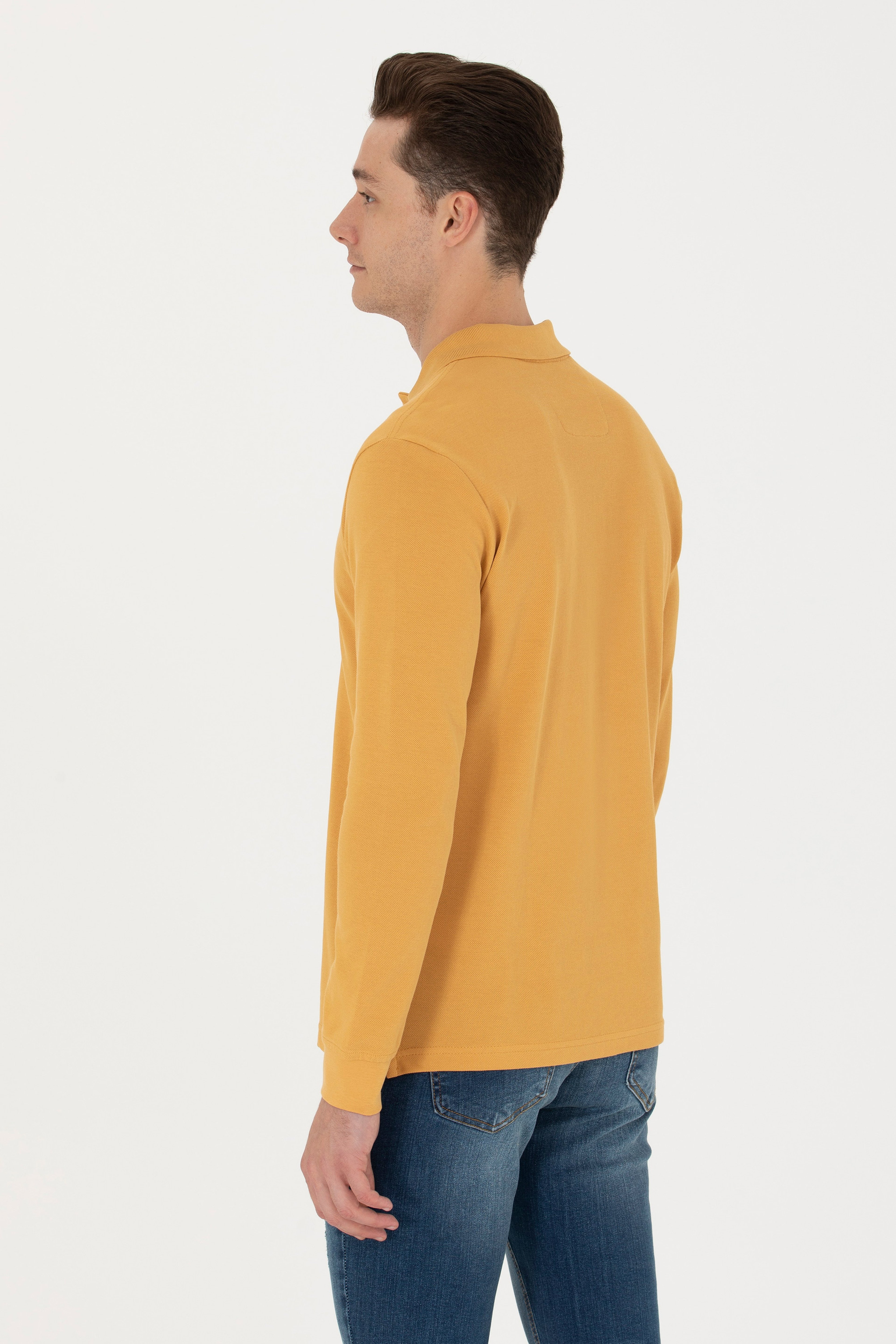 Erkek Hardal Basic Sweatshirt