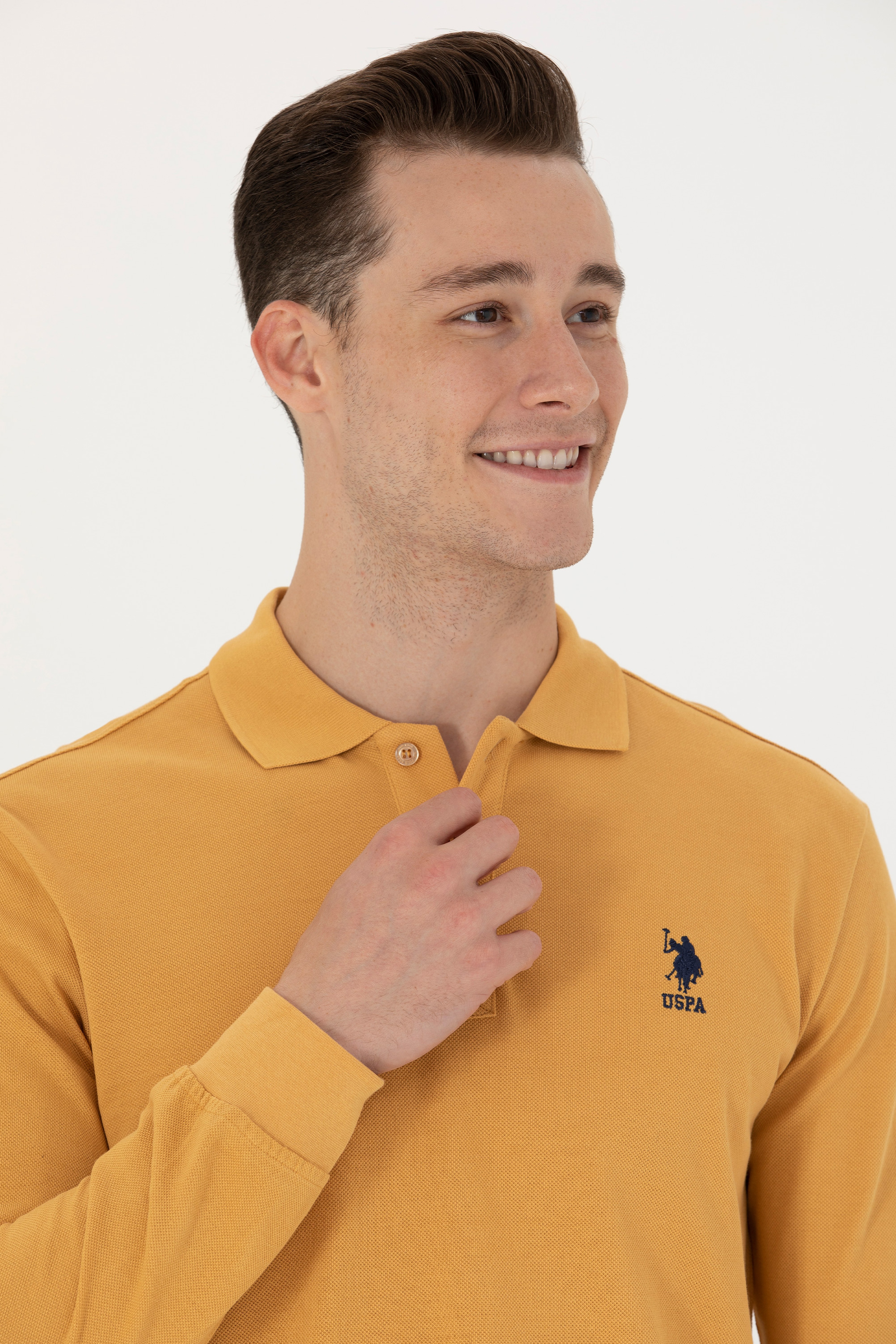 Erkek Hardal Basic Sweatshirt - Image 2