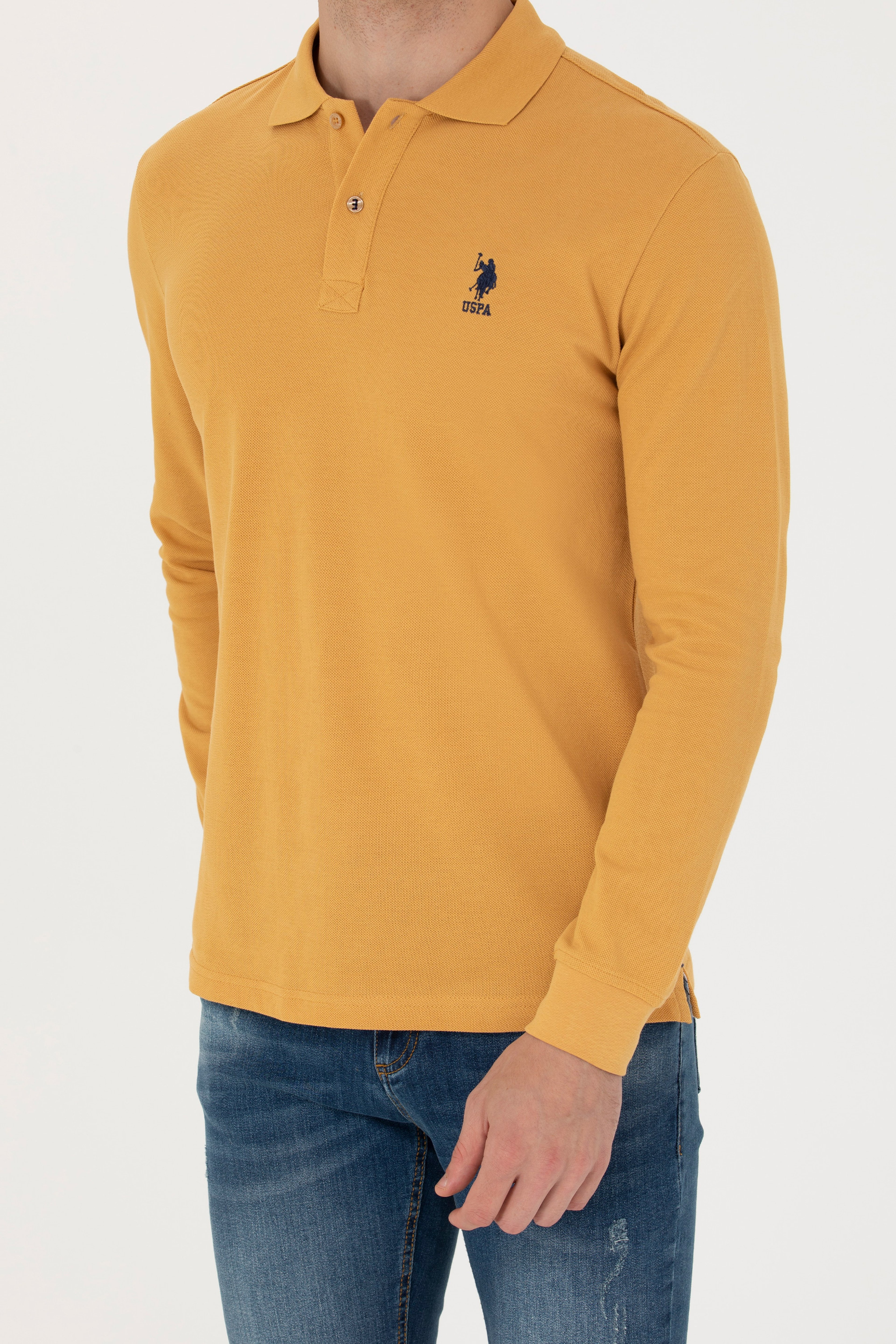 Erkek Hardal Basic Sweatshirt - Image 6