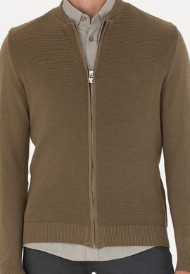 Erkek Haki Melanj Basic Triko Hırka - 50276609016