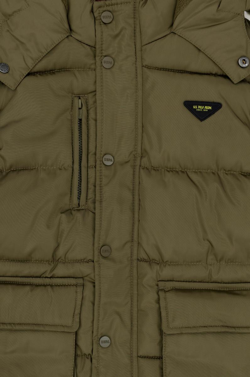 Erkek Çocuk Haki Kapüşonlu Mont