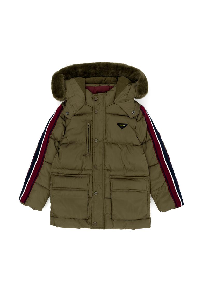 Erkek Çocuk Haki Kapüşonlu Mont