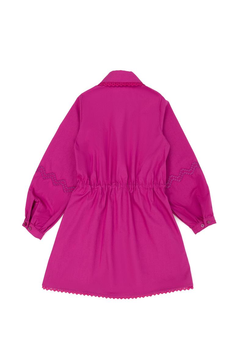 Kız Çocuk Menekşe Uzun Kol Dokuma Elbise - 50271200014