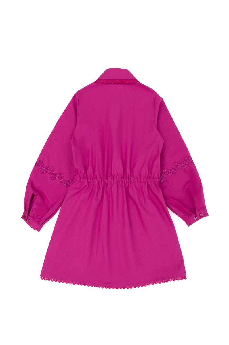 Kız Çocuk Menekşe Uzun Kol Dokuma Elbise