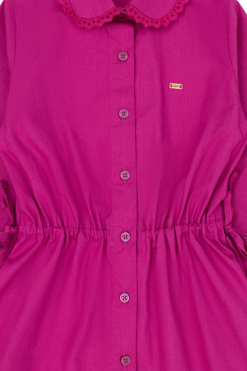 Kız Çocuk Menekşe Uzun Kol Dokuma Elbise