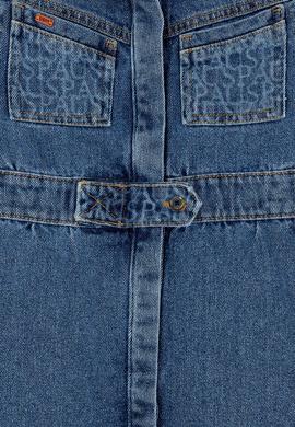 Kız Çocuk Mavi Uzun Kol Jean Elbise - 50254898003