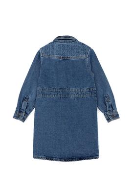 Kız Çocuk Mavi Uzun Kol Jean Elbise - 50254898003