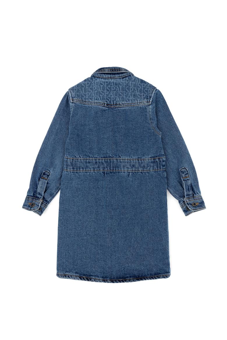 Kız Çocuk Mavi Uzun Kol Jean Elbise - 50254898003