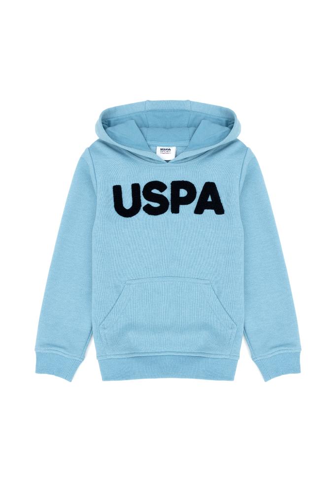 Çocuk Mavi Basic Kapüşonlu Sweatshirt