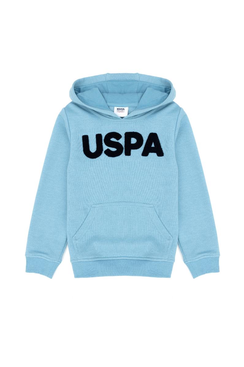 Çocuk Mavi Basic Kapüşonlu Sweatshirt