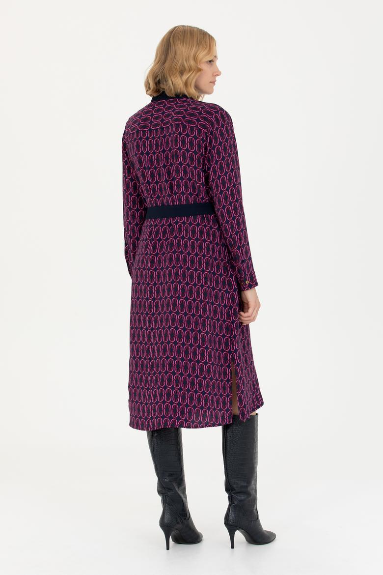 Kadın Lacivert Dokuma Elbise - 50271172003