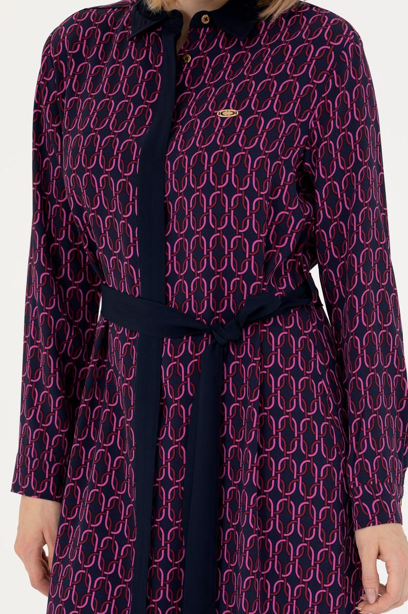 Kadın Lacivert Dokuma Elbise