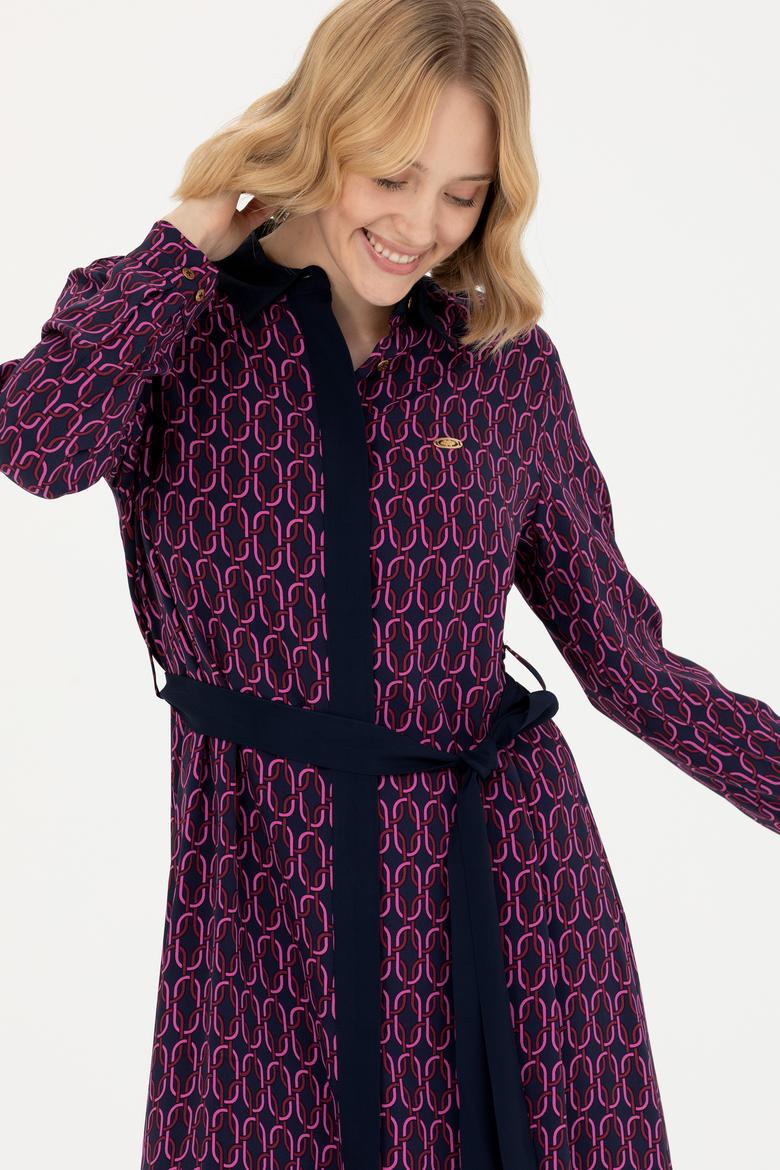 Kadın Lacivert Dokuma Elbise - 50271172003