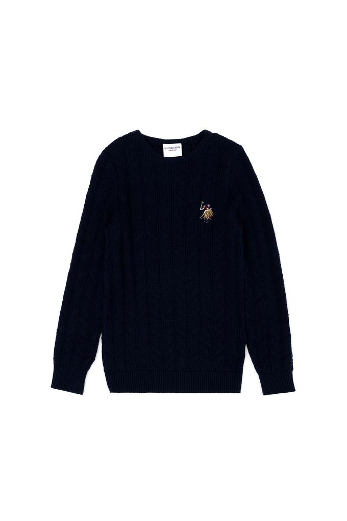 Erkek Çocuk Lacivert Basic Bisiklet Yaka Kazak