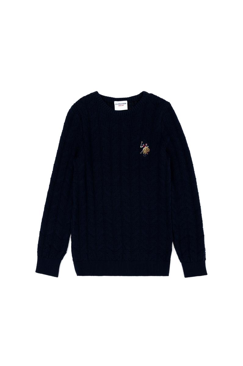 Erkek Çocuk Lacivert Basic Bisiklet Yaka Kazak