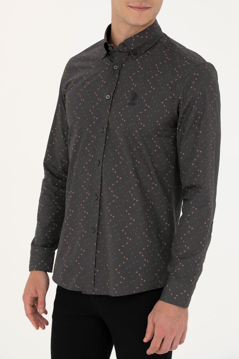 Erkek Antrasit Uzun Kollu Gömlek - 50272442005