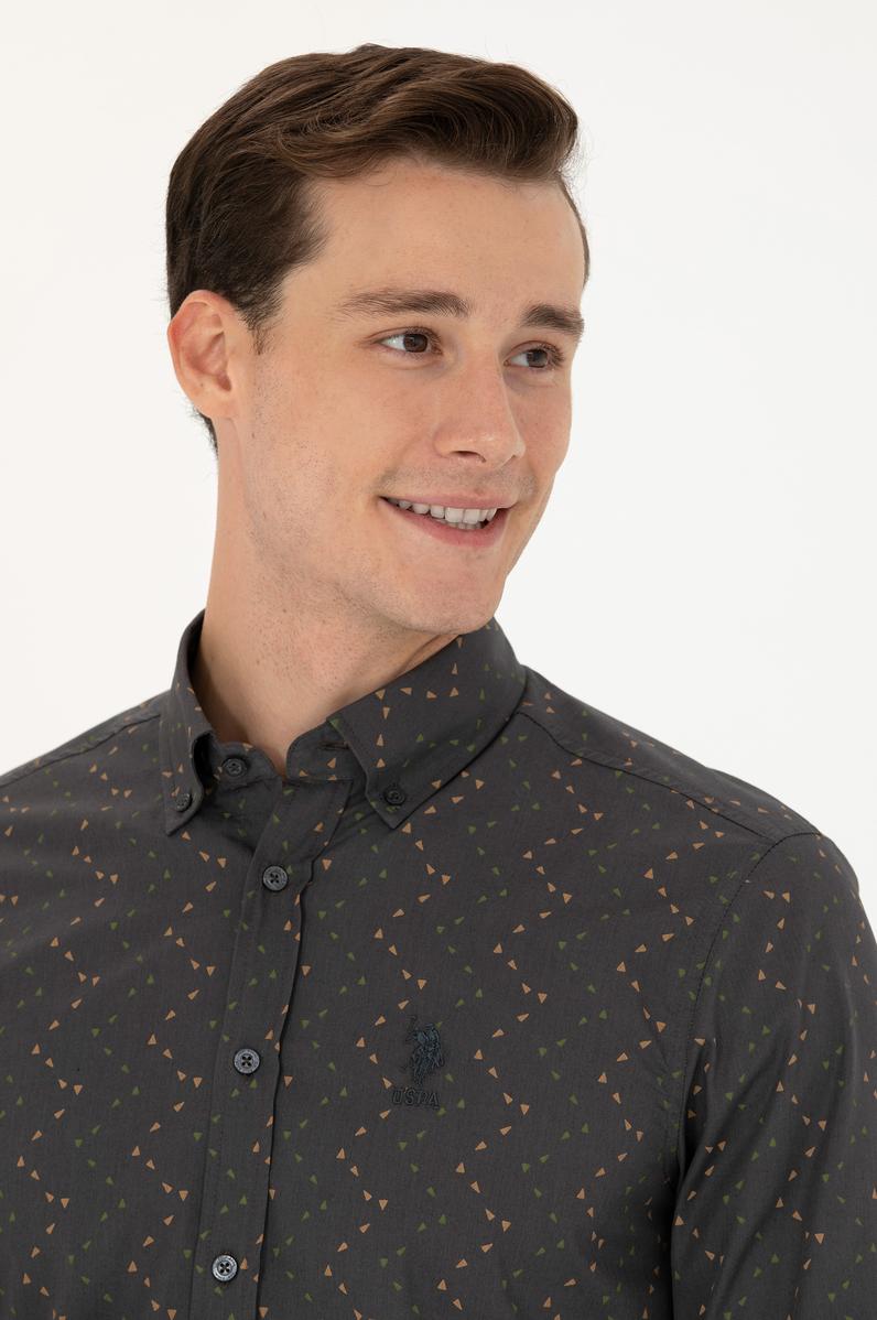 Erkek Antrasit Uzun Kollu Gömlek