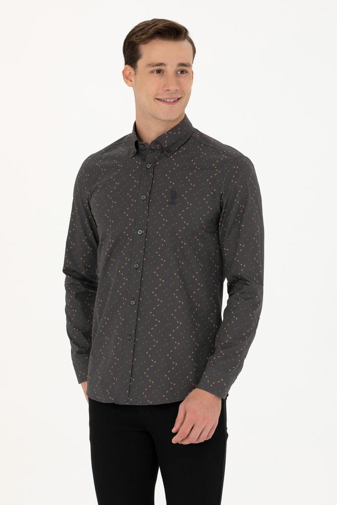 Erkek Antrasit Uzun Kollu Gömlek