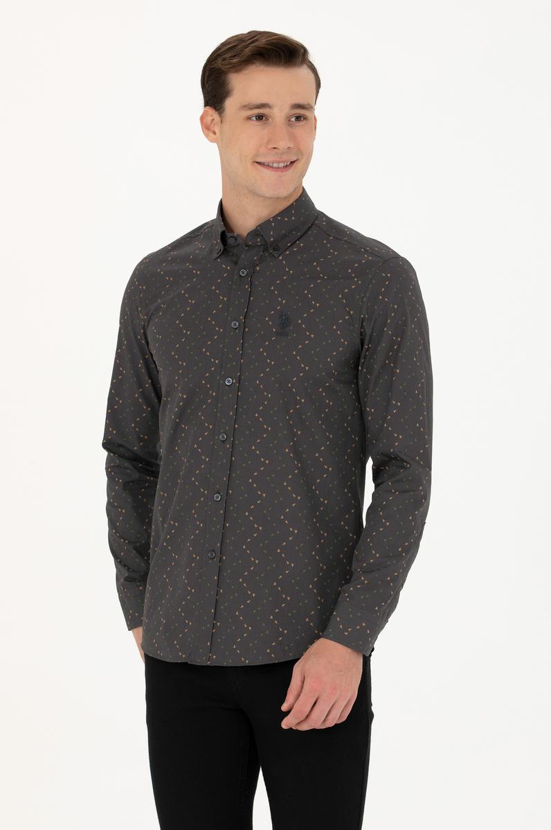 Erkek Antrasit Uzun Kollu Gömlek