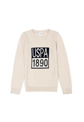 Erkek Çocuk Krem Bisiklet Yaka Kazak - 50271343023