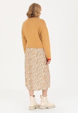 Kadın Açık Haki Dokuma Etek - 50272115002