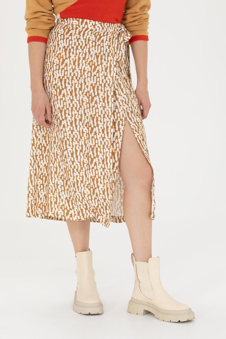 Kadın Açık Haki Dokuma Etek - 50272115002