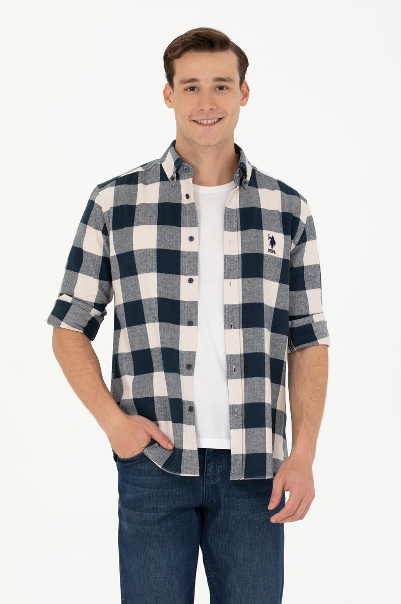 Erkek Lacivert Uzun Kollu Gömlek