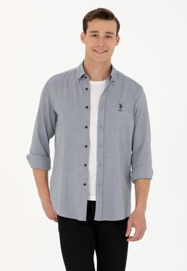 Erkek Saks Uzun Kollu Gömlek - 50272689017