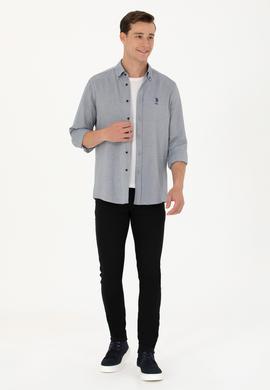 Erkek Saks Uzun Kollu Gömlek - 50272689017
