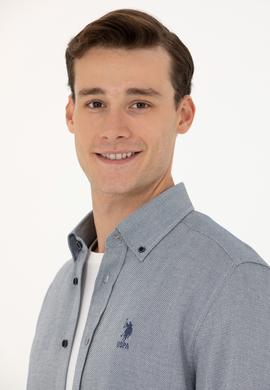 Erkek Saks Uzun Kollu Gömlek - 50272689017