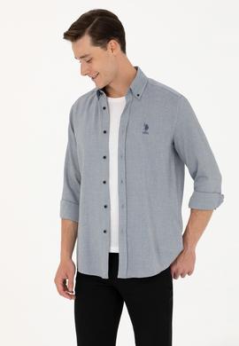 Erkek Saks Uzun Kollu Gömlek - 50272689017