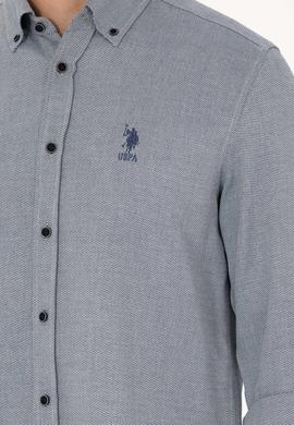 Erkek Saks Uzun Kollu Gömlek - 50272689017