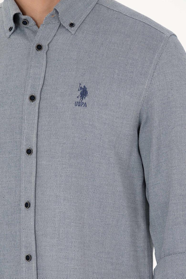 Erkek Saks Uzun Kollu Gömlek - 50272689017