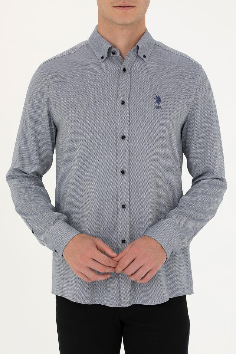 Erkek Saks Uzun Kollu Gömlek - 50272689017