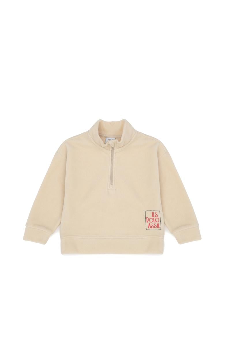 Kız Çocuk Krem Polarlı Polo Yaka Sweatshirt - 50276917012