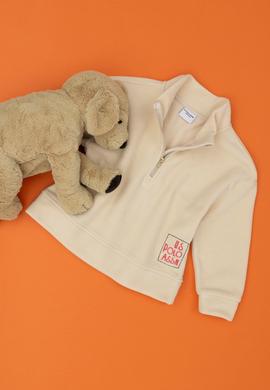 Kız Çocuk Krem Polarlı Polo Yaka Sweatshirt - 50276917012