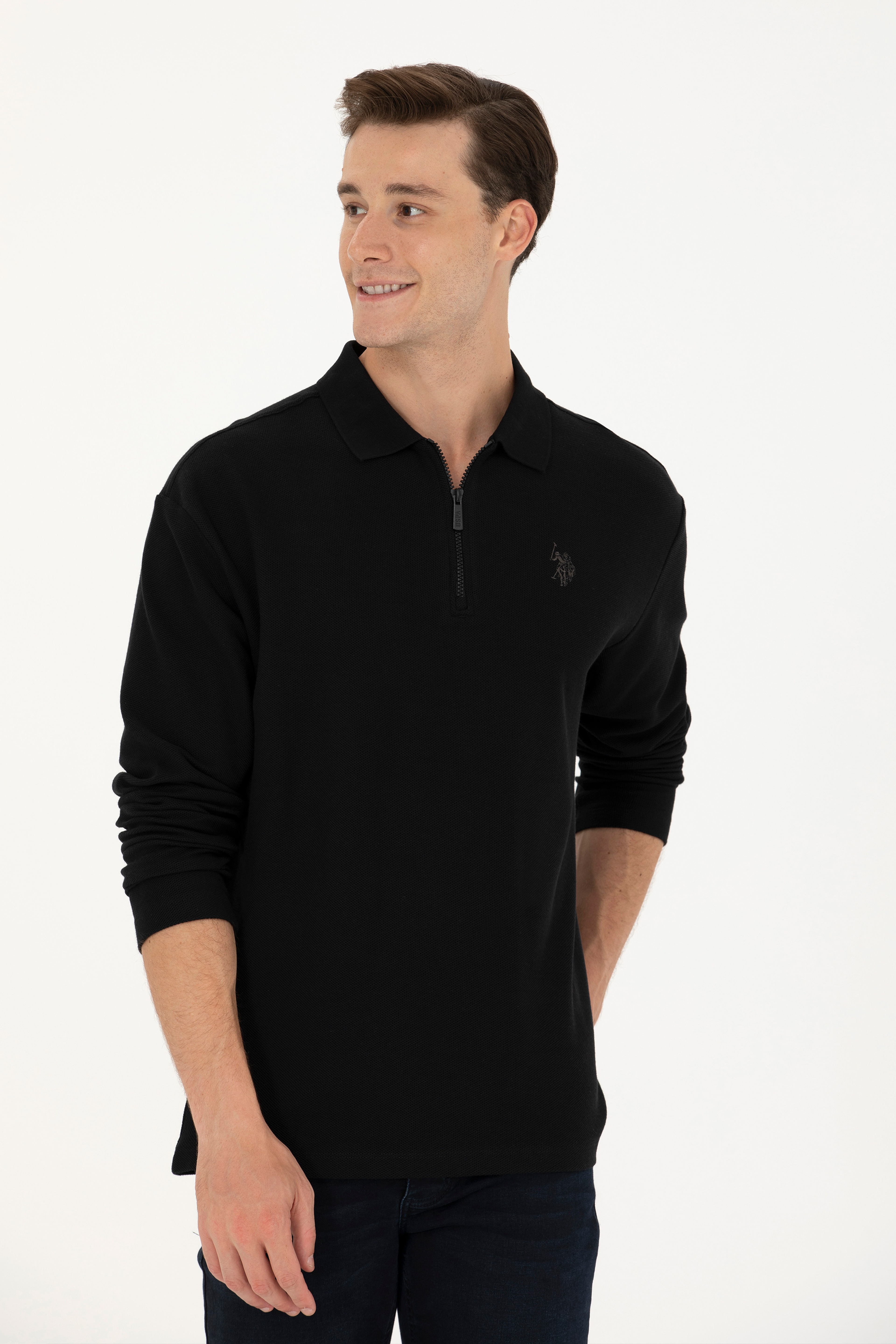 Erkek Siyah Sweatshirt - Image 3