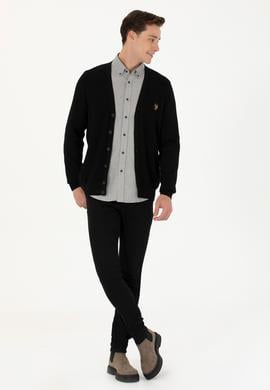 Erkek Siyah Basic Triko Hırka - 50268939001