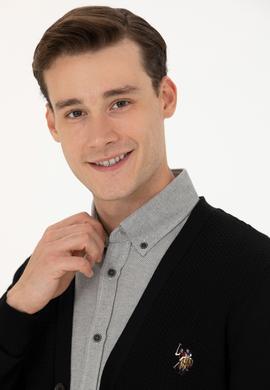 Erkek Siyah Basic Triko Hırka - 50268939001