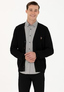 Erkek Siyah Basic Triko Hırka - 50268939001